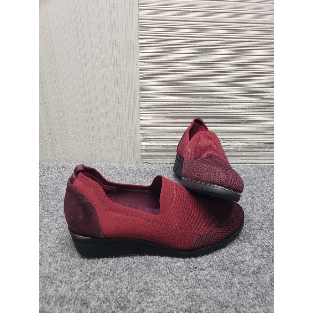 Impo Glenmory Women Shoes 9M Burgundy Stretch Comfort Wedge Pump Pull On Outdoor